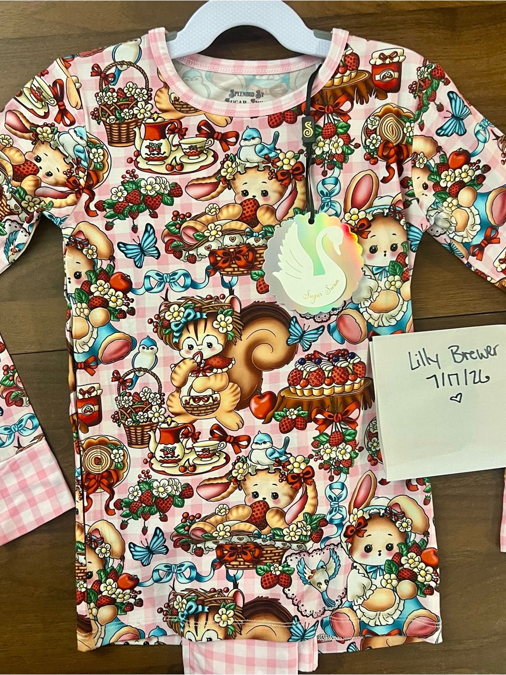 7/8 Sugar Swan Sugar Bunnies PJ Set